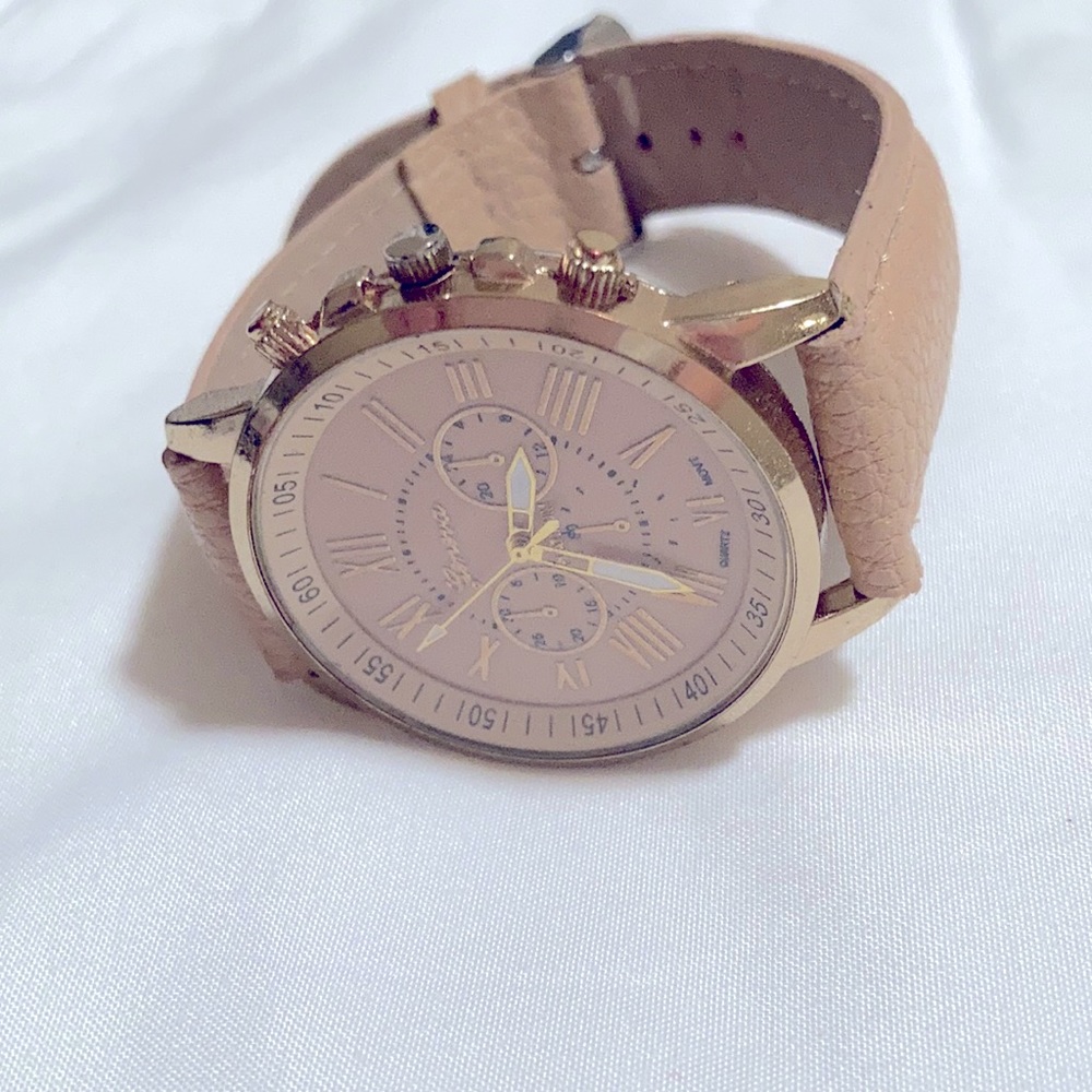 Women’s Genova Cream Tan and Gold Adjustable Watch